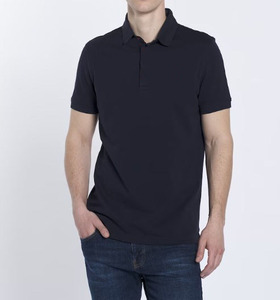 Vente directe d'usine, sur mesure, séchage rapide, pour polo à manches courtes, t-shirt pour homme, couleur unie, col boutonné, logo imprimé, tricoté, vierge - Product Image 1