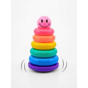 Rainbow Shaped Wobbly <b>Stacking</b> Rocking <b>Rings</b> Educational Toy for Early Toddlers - Product Image 1