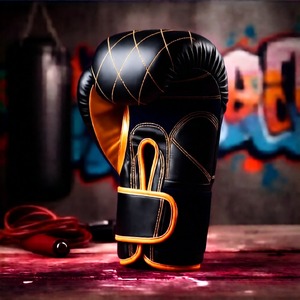 Premium Diamond Stitched Leather Training Gloves with High Density Foam Padding and Hook and Loop <b>Strap</b> for Gym and Bag Work - Product Image 3