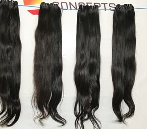 Extensiones de Cabello Humano Remy Indio 100% Virgen al por Mayor, Sin Procesar, Crudo, 100% Doble Trama, Color Natural, Cabello Liso - Product Image 1