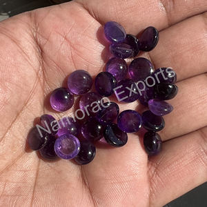 Améthyste naturelle 4x4 mm Cabochon rond Toutes tailles disponibles Dos plat Fabrication de bijoux Pierre Gemmes en vrac - Product Image 3