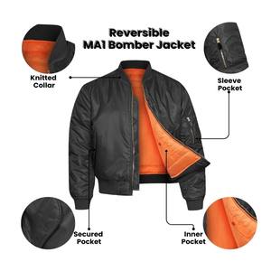 2025 modèle de haute qualité nouveau niveau Premium 100% Nylon Vintage Logo OEM Bomber Flight MA1 veste - Product Image 4