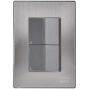 Interruttori per scale, MXIUX-001, 1 pezzo, Interruttore per scale x2, 125-250VAC, 10A, 50/60Hz, Argento/Oxford, Acciaio inossidabile/PC. - Product Image 1