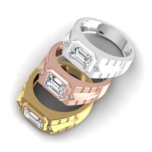 Anillo Solitario de Plata de Ley de Lujo, Hecho a Mano, con Diamante Cultivado en Laboratorio con Corte Esmeralda, Certificado por IGI, para Bodas, Fiestas, Estilo Hip Hop para Hombre - Product Image 6