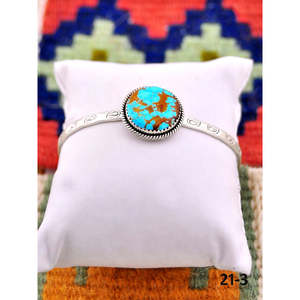 Southwest Handmade No.8 Fashion <b>Cuff</b> <b>Bracelet</b> Turquoise & Sterling <b>Silver</b> Elegant & Stylish - Product Image 3