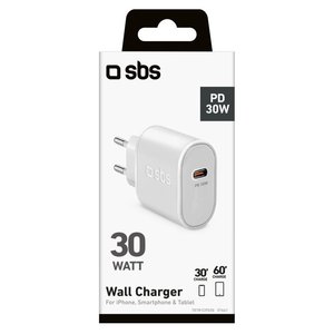 Cargador de Pared USB Tipo-C Cavo Caricabatterie, 30W Power Delivery, Blanco, TetraT1CPD30, Categoría de Producto: Cargadores y Adaptadores - Product Image 2