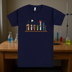 Camiseta de manga corta con estampado de laboratorio de ciencias divertidas, unisex, para adultos, azul marino, cuello redondo, humor geek, top gráfico - Product Image 3