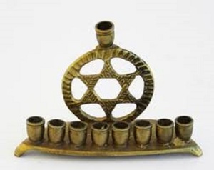 Traditional Design Brass Menorah Candle Holder Jewish Hanukkah <b>Lamp</b> Decorative Candle Stand Home - Product Image 1