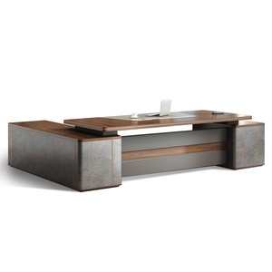 Modern Luxury Executive Office <b>Desk</b> Wooden Panel Extendable Managers Table Commercial Home Office <b>Workstation</b> Furniture - Product Image 1