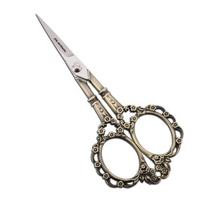 Tijeras pequeñas de bronce para uso del cabello, tijeras de costura para enhebrar ganchillo de tamaño pequeño con estuche para bordado, arte artesanal - Product Image 6