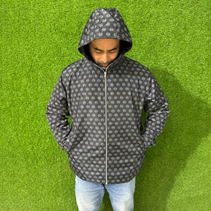Sweat à capuche zippé 100% coton à motif uni imprimé personnalisé pour hommes sweats à capuche en molleton d'hiver surdimensionnés pour hommes méthode d'impression numérique - Product Image 2