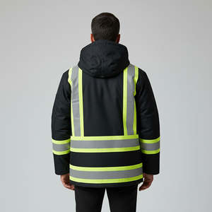 เสื้อแจ็คเก็ตนิรภัยสำหรับผู้ชาย แบบสั่งทำพิเศษ ระดับ 3 ความปลอดภัยสูง ผ้าโพลีเอสเตอร์สะท้อนแสง สำหรับใส่ในฤดูหนาว กันน้ำ ชุดทำงานเพื่อความปลอดภัย - Product Image 2