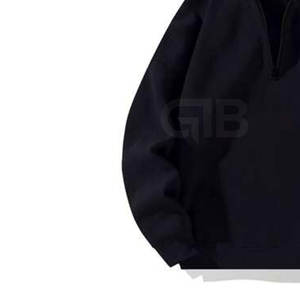 Nouvel arrivage Sweat à capuche d'hiver respirant 100% coton de qualité supérieure à demi-fermeture éclair pour adultes, tenue décontractée avec motif solide - Product Image 6