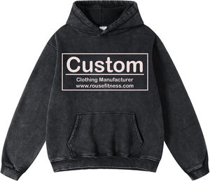 Sudadera con capucha desgastada bordada con estampado de letras góticas personalizadas, Jersey holgado Unisex, conjunto de ropa de calle de invierno, sudadera de gran tamaño - Product Image 1