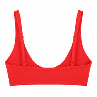 Groothandel Op Maat Dames Sportbeha 80% Nylon 20% Spandex 230gsm Rood Medium Support Scoop Neck Racerback Zachte Gym Streetdance