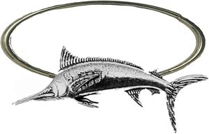 Marlin Fish Fine English Pewter On A Bufanda Servilletero Metal para Party Table Center pieces Unique Home Decor Servilletero - Product Image 3