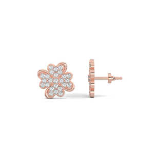 Diamante Corazón Flor Pendientes - Product Image 1
