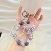 Stylo de luxe orné de strass et de perles, avec embout papillon pavé de diamants, stylo à bille DIY, ensemble cadeau pour l'école et le bureau, accessoires de perlage personnalisés