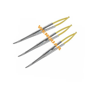 Soporte de aguja Castroviejo quirúrgico y dental fórceps curvos TC 14cm Half Gold Factory Direct Wenquar Custom Pack Instrument - Product Image 3