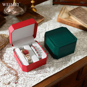 Reloj Mecánico WEIMEI de Alta Gama, Estilo Europeo, Octagonal, de Doble Posición, con Correa de Cuero PU, Caja de Almacenamiento para Regalo - Product Image 1