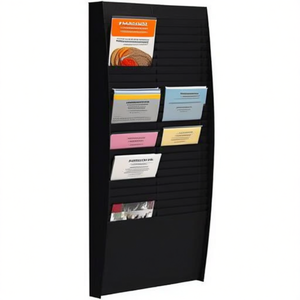 PAPERFLOW DIN A4 - Expositor de Poliestireno Negro para Folletos, 50 Compartimentos, 54.4 x 112 x 12.9 cm (Ancho x Alto x Profundidad), Expositor de Cartas - Product Image 2