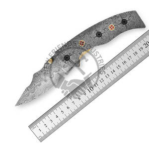 Couteau de poche pliant en acier damas de vente chaude avec OEM personnalisable pour le camping en plein air et le combat de qualité bricolage - Product Image 1
