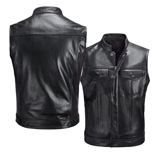 Meilleure qualité hommes décontracté mince bouton gilet respirant coupe-vent en cuir pour l'hiver OEM Service accepté - Product Image 1