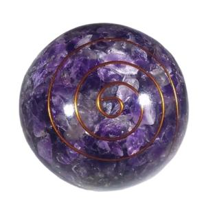 Sphère d'Orgonite en Améthyste, Boule d'Énergie, Pierre de Cristal Ronde pour la Protection, la Guérison et la Décoration Intérieure - Product Image 1