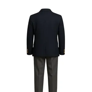 Conjunto de Blazer de Uniforme Azul Marino para Niños con Corbata y Pantalones Grises - Product Image 3