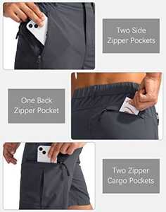 Kivotech Vente en gros Short de sport personnalisé à 2 _ fermeture éclair poche cargo à séchage rapide Short respirant décontracté pour hommes - Product Image 5