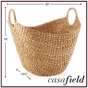 Natural Rattan Woven Eco-Friendly <b>Storage</b> <b>Basket</b> with Handles <b>Rectangle</b> Shape Rustic Multi-Purpose Living Room Organizer - Product Image 6