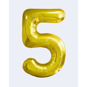 Gold Number <b>5</b> <b>Balloon</b> 45cm Foil Party Decoration - Product Image 1