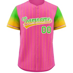 Camiseta de béisbol de Color degradado personalizada, camiseta de béisbol transpirable para hombre, patrón de uniforme, camiseta de baloncesto de estilo informal, uniforme - Product Image 1