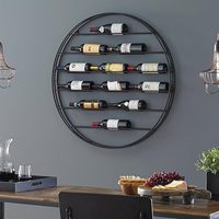 Organisateur mural circulaire moderne en métal de luxe pour 6 bouteilles – Présentoir à vin écologique – Conçu par WB Inc India