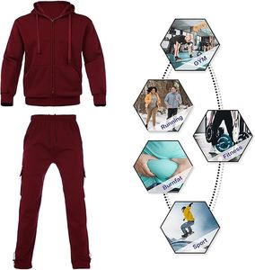 Personalizado de alta calidad Casual hombre gimnasio Fitness sólido Sudadera con capucha y Jogger conjunto transpirable impreso chándal - Product Image 5