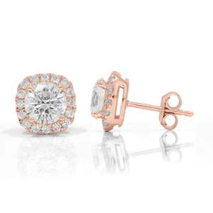 ต่างหูแบบติดหูทรงกลมประดับเพชรแบบวงแหวน - Product Image 2