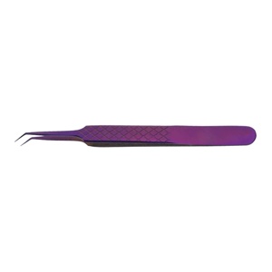 Pince à épiler royale, nouvelle pince à épiler pour extensions de cils, couleur violette tendance, fabrication sur mesure, pince à épiler courbée à 45 degrés en acier inoxydable anti-magnétique - Product Image 3