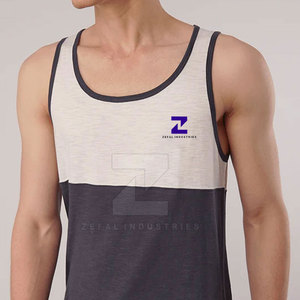 Vente chaude de qualité supérieure hommes débardeur coupe régulière respirant tricoté décontracté Gym Fitness porter 100% coton col rond - Product Image 3