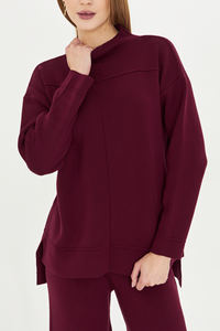 ชุดเสื้อสเวตเตอร์และกางเกง2ชิ้นสำหรับผู้หญิงชุดเสื้อถักแขนยาวเอวยางยืดชุดเสื้อถักขากว้างมีสไตล์ - Product Image 3