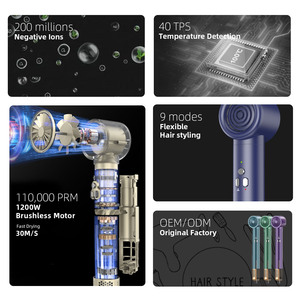 Jaysunny 6 trong 1 đa chức năng tạo kiểu tóc ion Máy Sấy Tóc không khí tóc đa Styler với tự động uốn Cây Đũa phép nóng bàn chải không khí Túi - Product Image 2