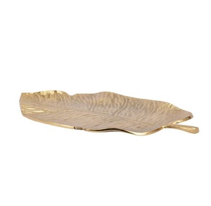 Plato de servicio de vidrio nuevo y aluminio chapado en oro redondo de diseñador para uso decorativo en el hogar, la cocina y las fiestas - Product Image 3