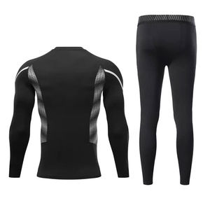 ชุดออกกำลังกายแบบรัดรูป เสื้อและกางเกงขายส่ง ยืดหยุ่นสูง แห้งเร็ว ระบายอากาศได้ดี ผลิตจากโพลีเอสเตอร์ 100% สำหรับทุกเพศ - Product Image 3