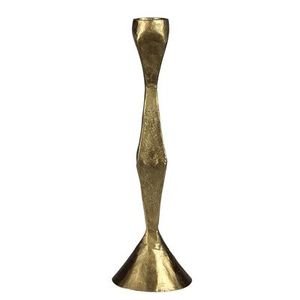 <b>Gold</b> tone metal <b>candle</b> holder with geometric design perfect for contemporary living room or luxury themed events - Product Image 5
