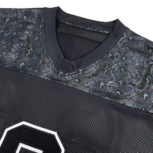 Maillot de football américain en maille unisexe vintage surdimensionné personnalisé à manches courtes respirant Streetwear Service OEM - Product Image 3