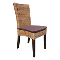 Chaise de salle à manger en rotin naturel fait à la main avec coussin chaise en osier pour maison café restaurant et meubles d'hôtel