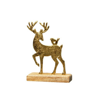 Elegante Escultura de Árbol de Navidad con Acabado Dorado sobre Base de Madera, Regalo Perfecto para Decoración del Hogar u Oficina, Precio de Fábrica - Product Image 3