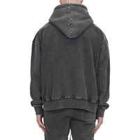 Sudadera con Capucha Vintage para Hombre, 100% Algodón, Gruesa, de Forro Polar, 360g, con Logotipo Personalizado, Transpirable, de Manga Larga, para Invierno