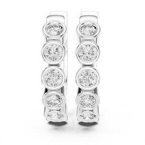 14K Rose Gold Office Wear <b>Earrings</b> with Round Lab-Grown Diamonds for Women Minimalist Luxury Certified Everyday Elegant <b>Fine</b> - Product Image 5