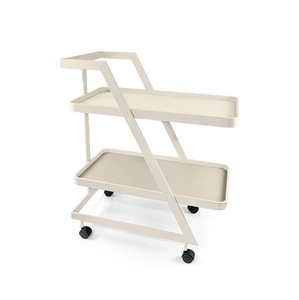 Carrito de servicio de 2 niveles de hierro versátil para uso en el comedor, agrega sofisticación y practicidad a sus cenas - Product Image 1