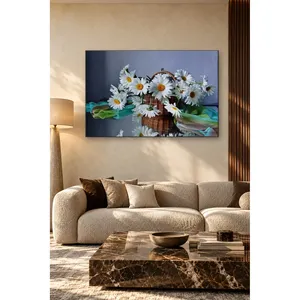 Bouquet de marguerites Fida dans un panier en osier, impression sur toile - Product Image 4
